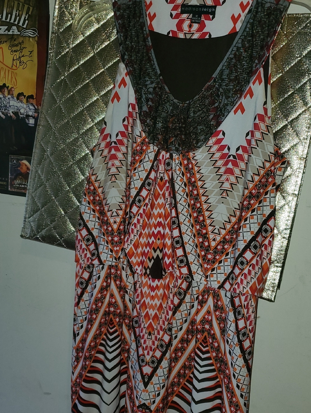 Womens Madison Leigh Multicolor Geometric Midi Dress